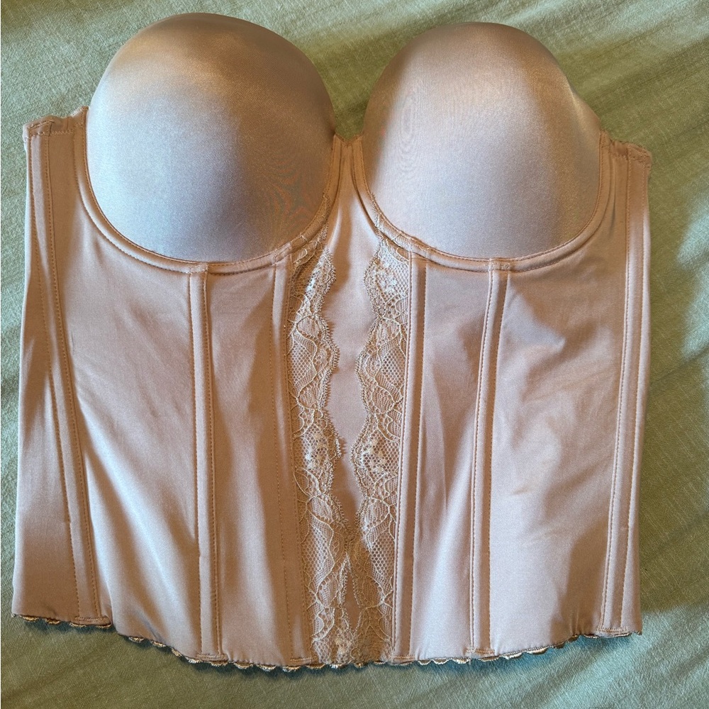 Nude strapless bustier